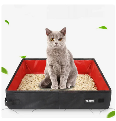 WagBox™ - Portable Litter Box for Travel (Foldable/Collapsible)