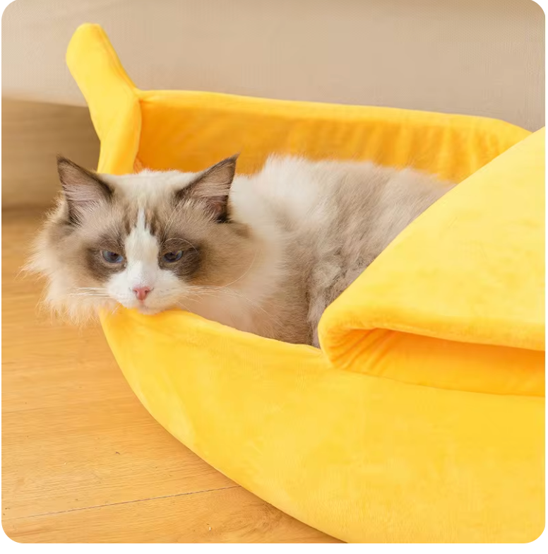 WagBed™ - Cat Banana Cave Bed (Extra Soft)